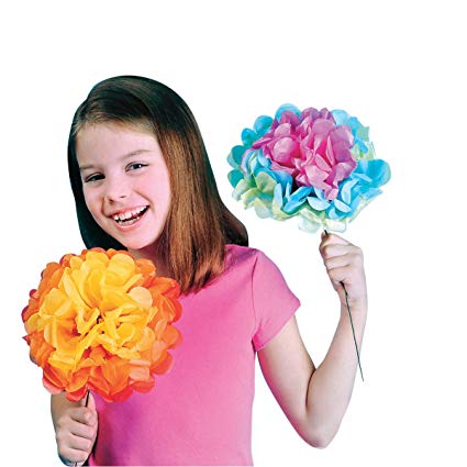 S&S Worldwide Jumbo Tissue Flower Craft Kit (makes 84)