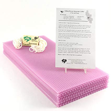 Make Your Own Beeswax Candle Kit - 20 Full Size 100% Beeswax Sheets in ROSE (Approx. 16 1/4